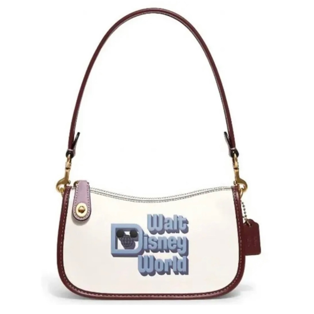 Disney X Coach 50TH Anniversary Walt Disney World Swinger Bag White Leather